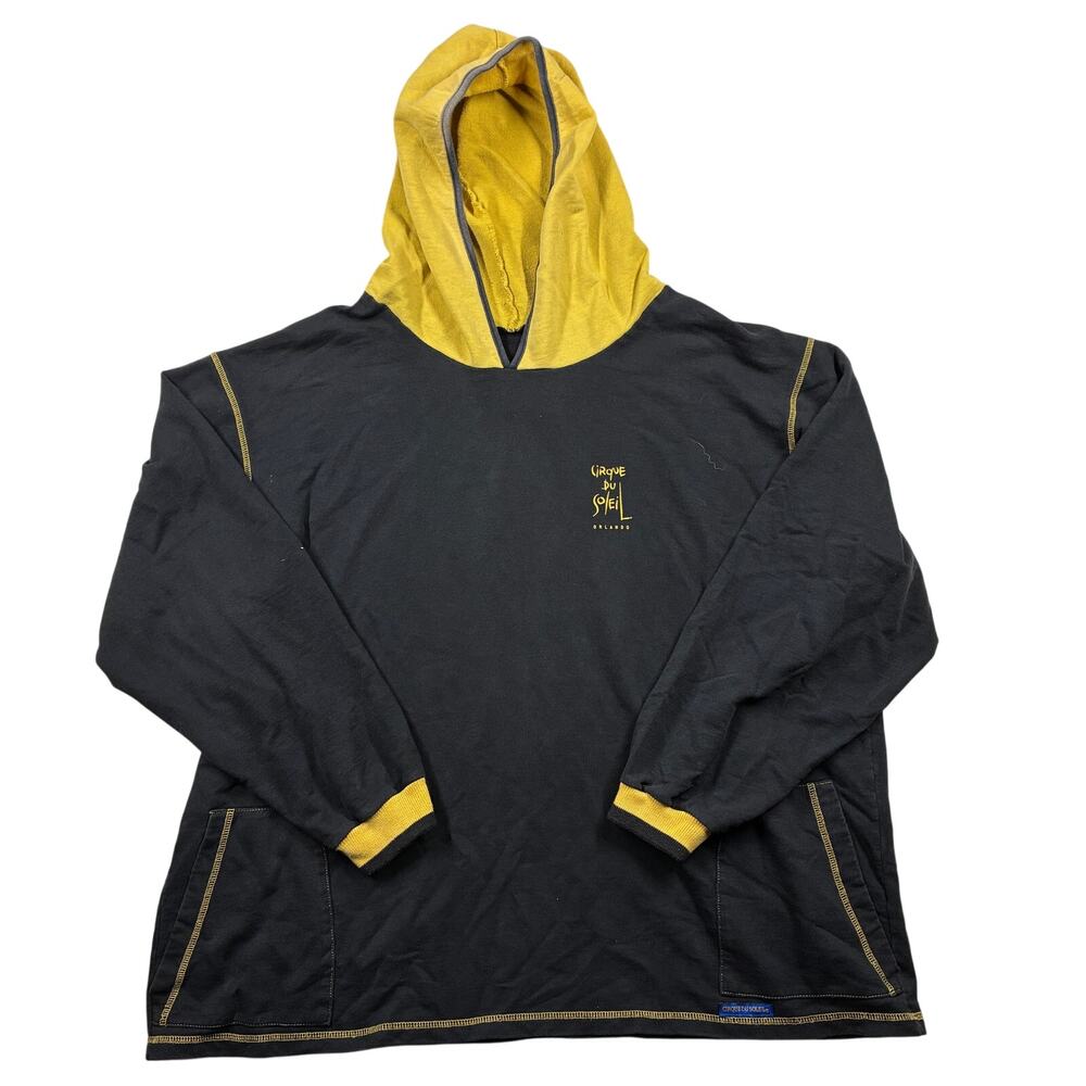 Cirque du Soleil Orlando Hoodie XL Black Yellow Sweatshirt Pullover Canada Made